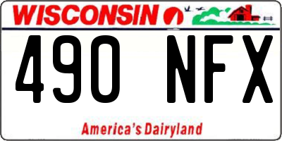 WI license plate 490NFX