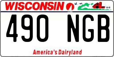WI license plate 490NGB