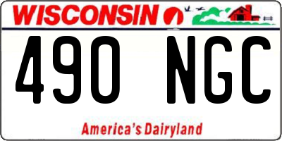 WI license plate 490NGC
