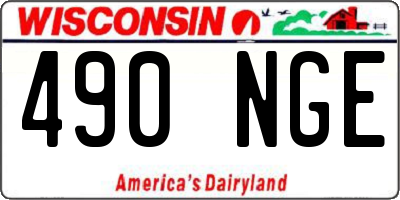 WI license plate 490NGE