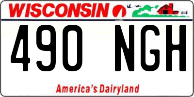 WI license plate 490NGH