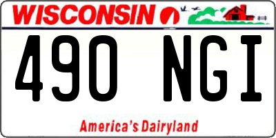 WI license plate 490NGI