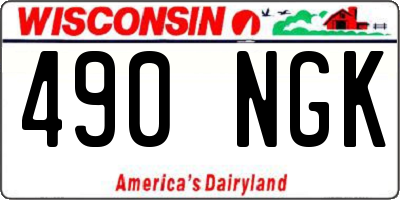 WI license plate 490NGK
