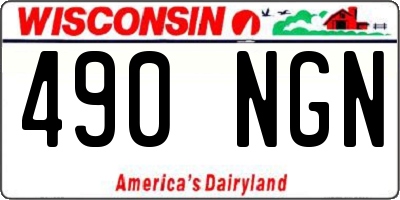 WI license plate 490NGN
