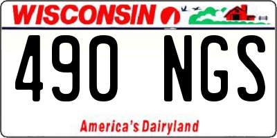 WI license plate 490NGS