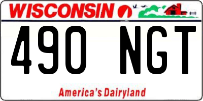 WI license plate 490NGT