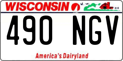 WI license plate 490NGV