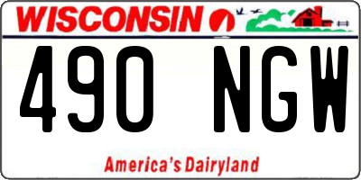 WI license plate 490NGW
