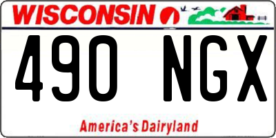 WI license plate 490NGX