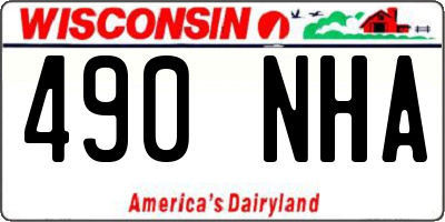 WI license plate 490NHA