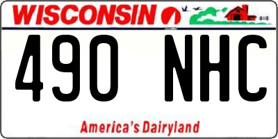 WI license plate 490NHC