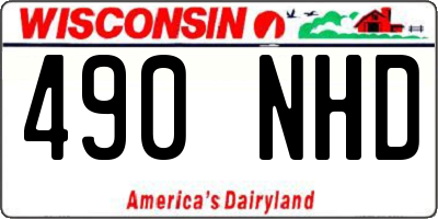 WI license plate 490NHD