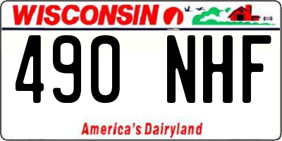WI license plate 490NHF