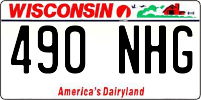 WI license plate 490NHG