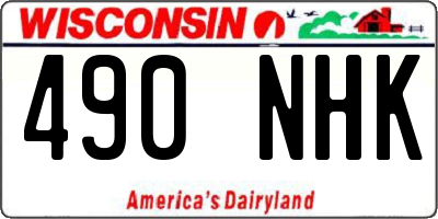 WI license plate 490NHK