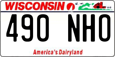 WI license plate 490NHO