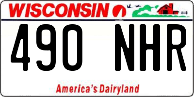 WI license plate 490NHR