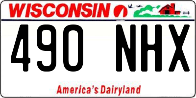 WI license plate 490NHX