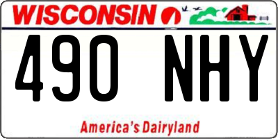WI license plate 490NHY