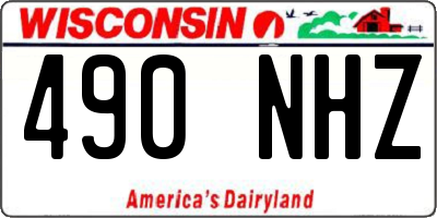 WI license plate 490NHZ