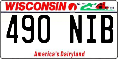 WI license plate 490NIB