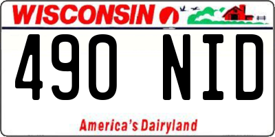 WI license plate 490NID