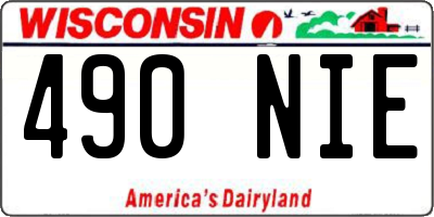 WI license plate 490NIE