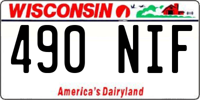 WI license plate 490NIF