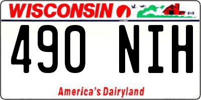 WI license plate 490NIH