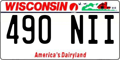 WI license plate 490NII