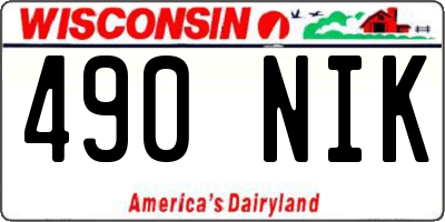 WI license plate 490NIK