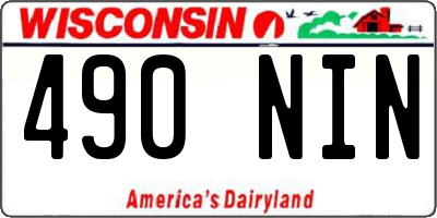 WI license plate 490NIN