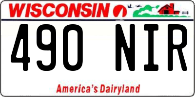 WI license plate 490NIR