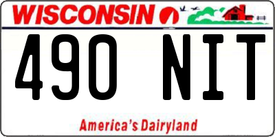 WI license plate 490NIT