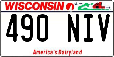 WI license plate 490NIV