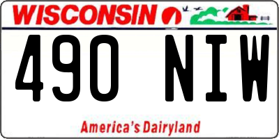 WI license plate 490NIW