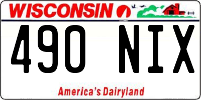 WI license plate 490NIX