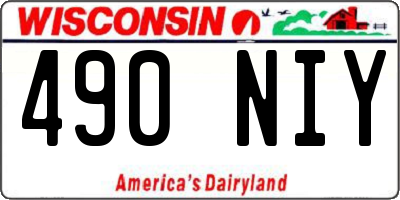 WI license plate 490NIY