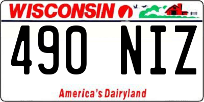 WI license plate 490NIZ