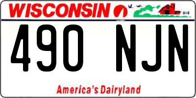 WI license plate 490NJN