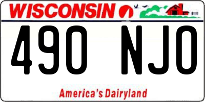 WI license plate 490NJO