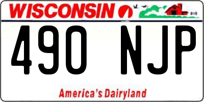 WI license plate 490NJP