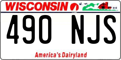 WI license plate 490NJS
