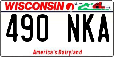 WI license plate 490NKA