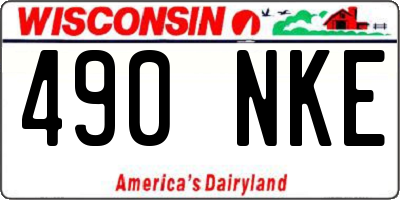 WI license plate 490NKE