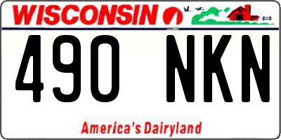 WI license plate 490NKN