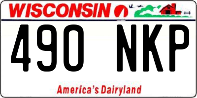 WI license plate 490NKP