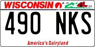 WI license plate 490NKS