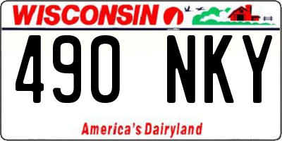 WI license plate 490NKY