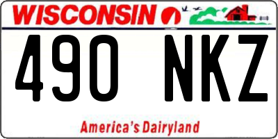 WI license plate 490NKZ